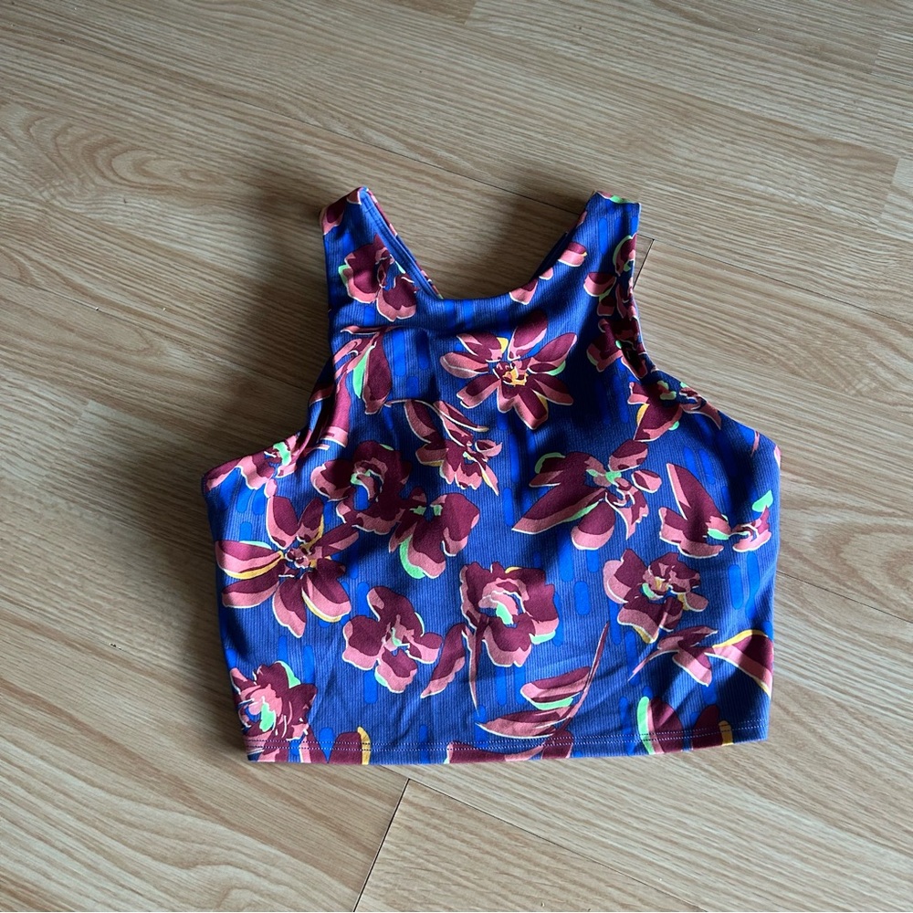 Athleta Conscious Floral Athletic Sports Bra Tank Small